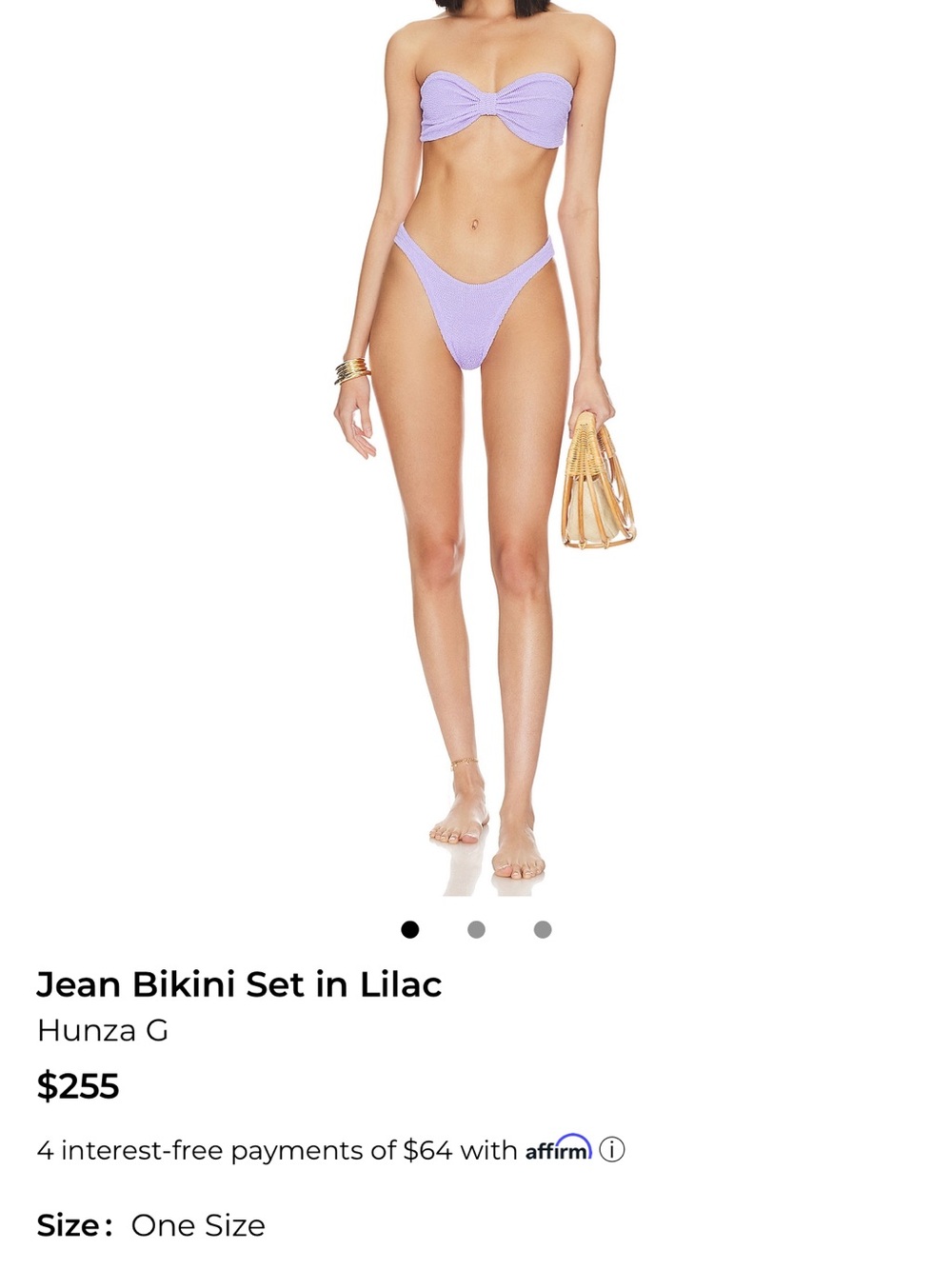 Hunza G Lilac Bandeau Bikini